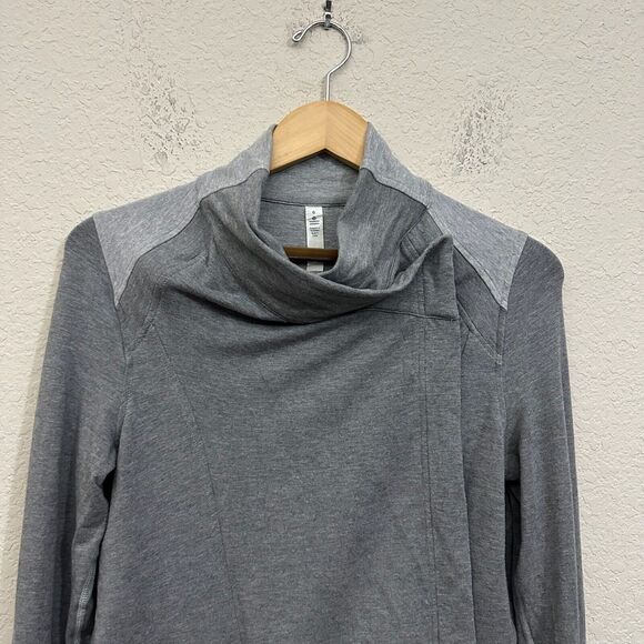 LULULEMON Coast Wrap Jacket Heather Gray Mock Neck Stretch Athleisure - Picture 7 of 15